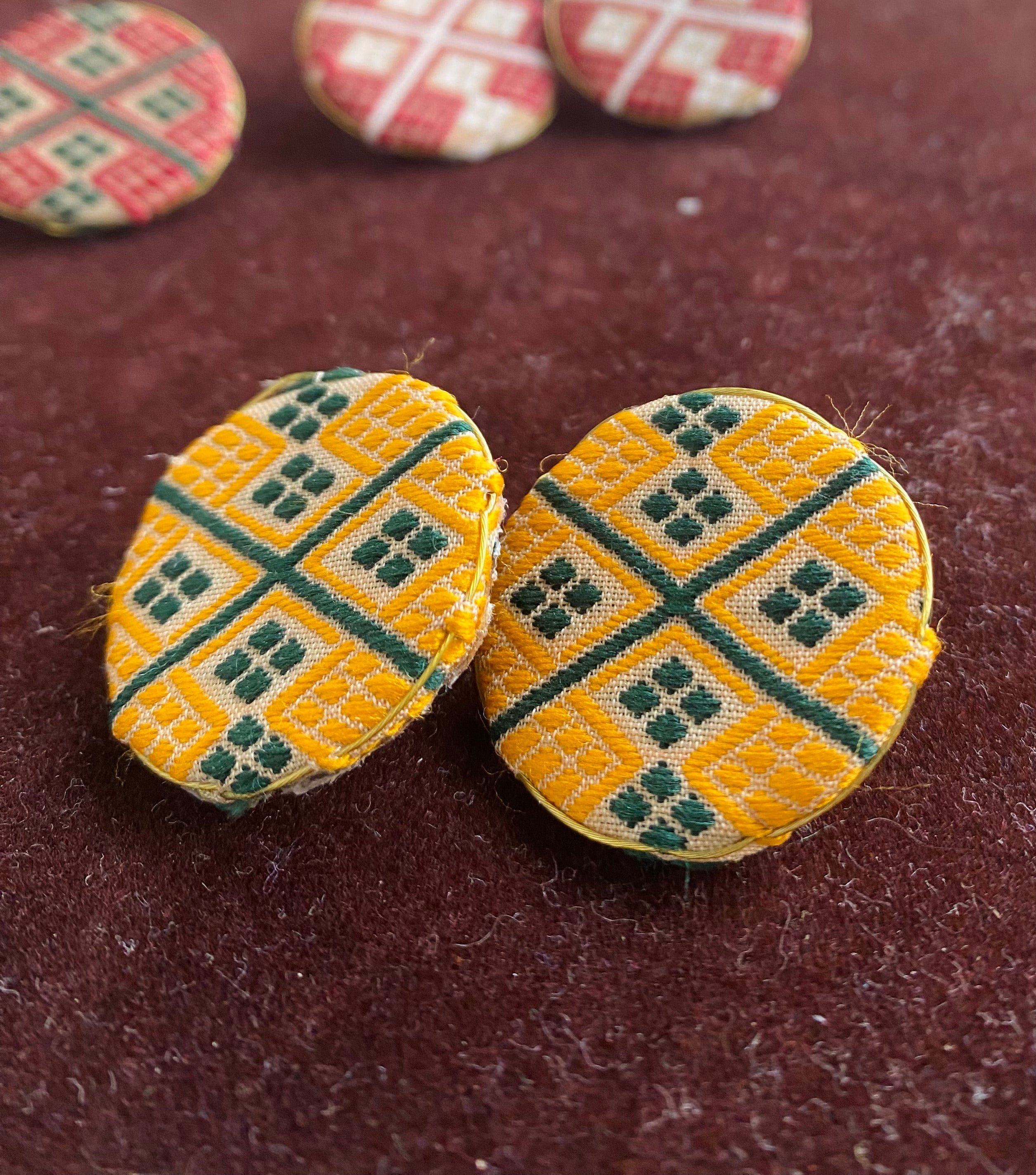 Handcrafted Fabric Studs – Traditional Loom Edition