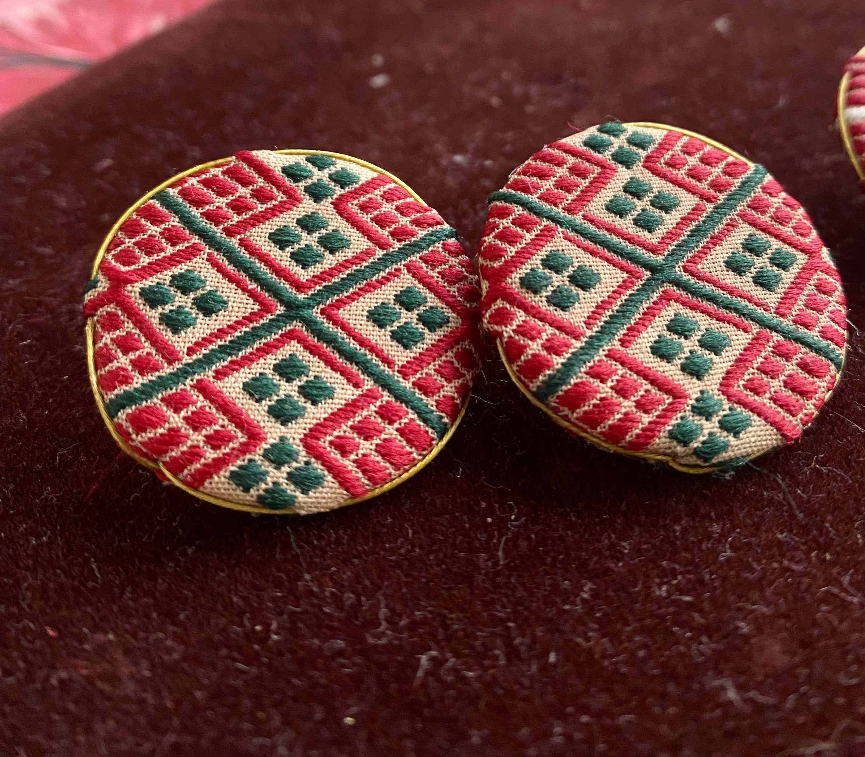 Handcrafted Fabric Studs – Traditional Loom Edition