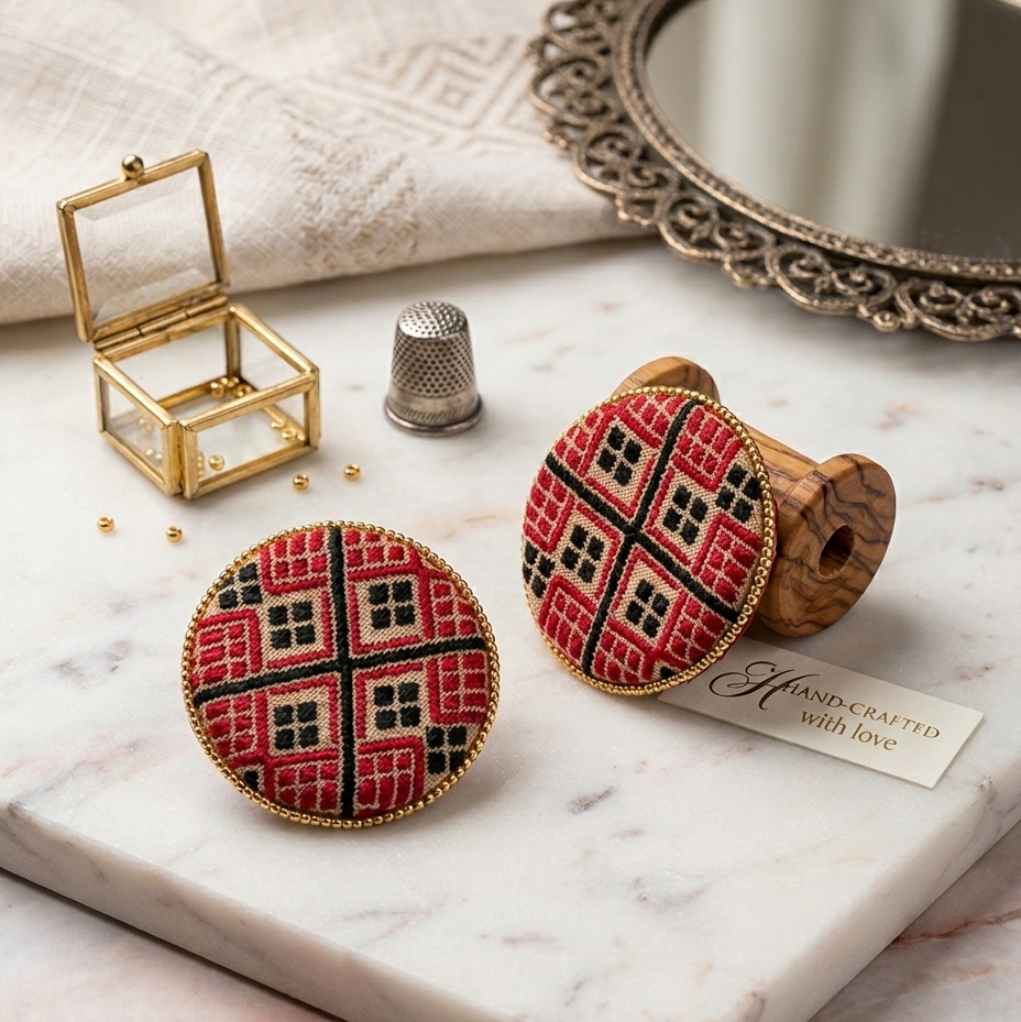 Handcrafted Fabric Studs – Traditional Loom Edition